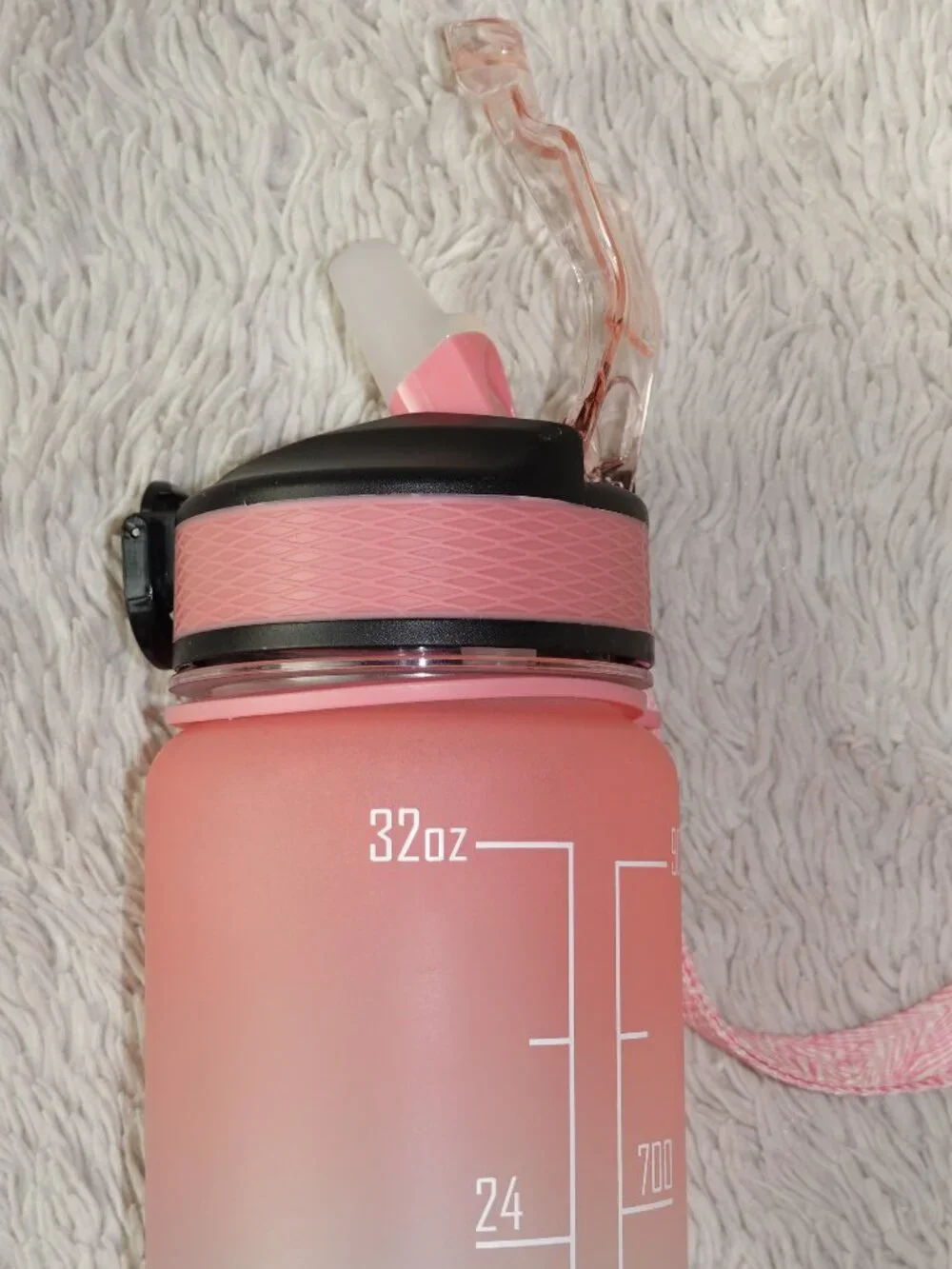 Venture Pal 32oz Motivational Water Bottle with Time Marker Ombre Pink Blue NWOT
